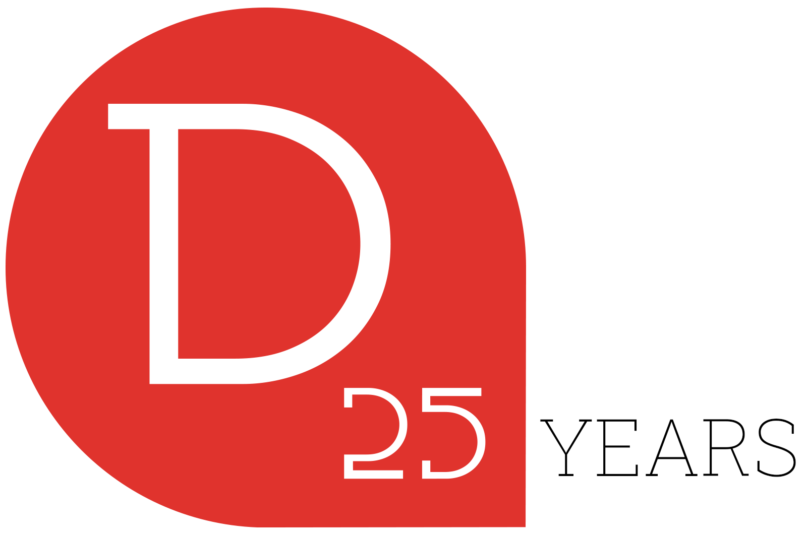 DLS Design 25th anniversary logo.