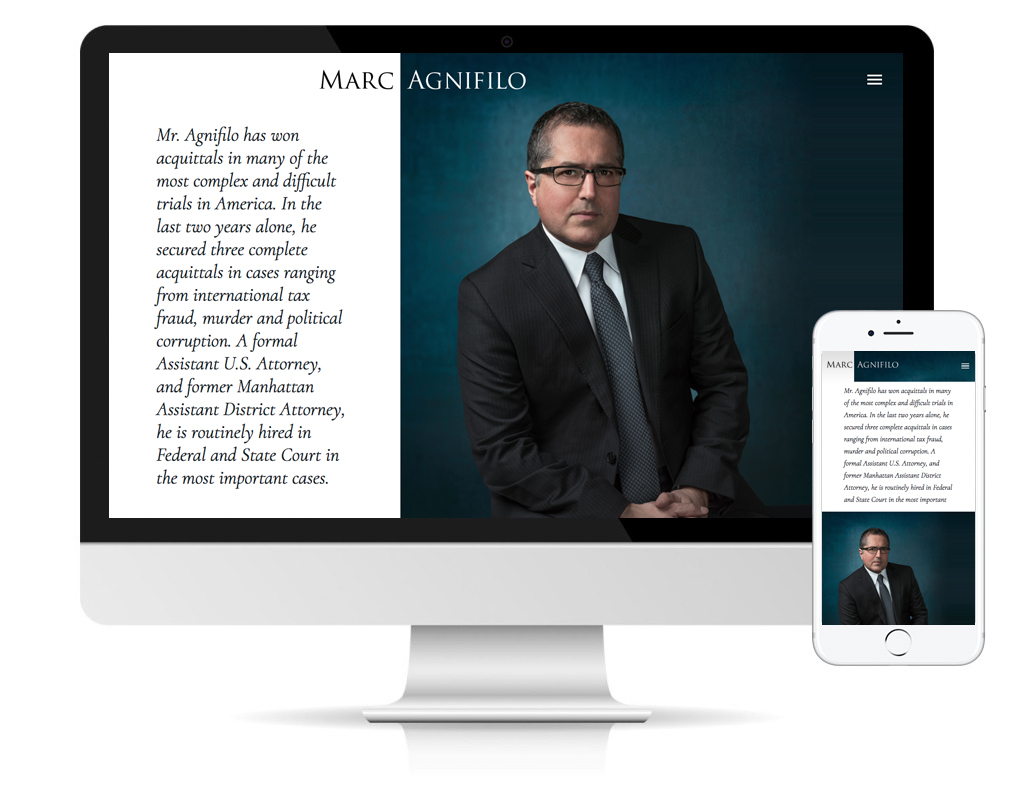 Marc Agnifilo website designed by DLS Design