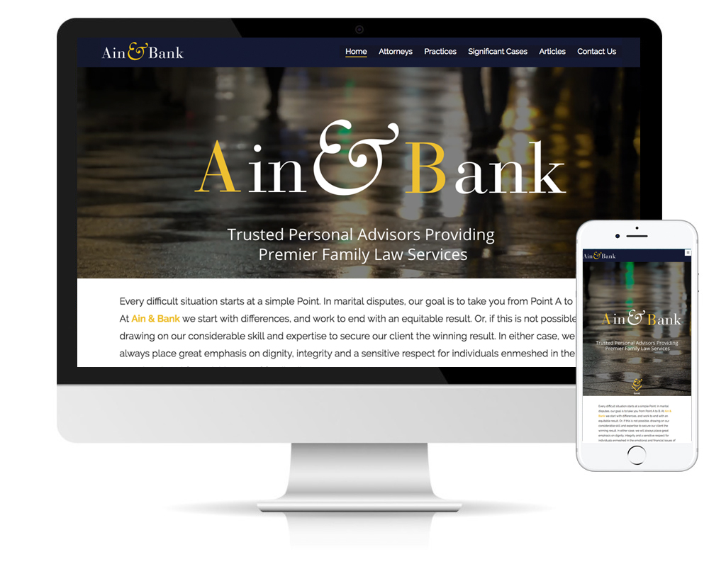 Ain & Bank website designed by DLS Design