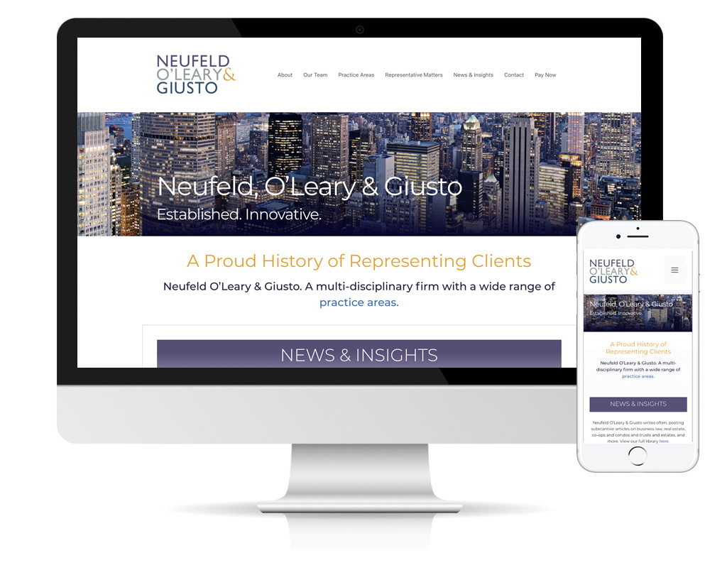 Neufeld O'Leary & Giusto website designed by DLS Design