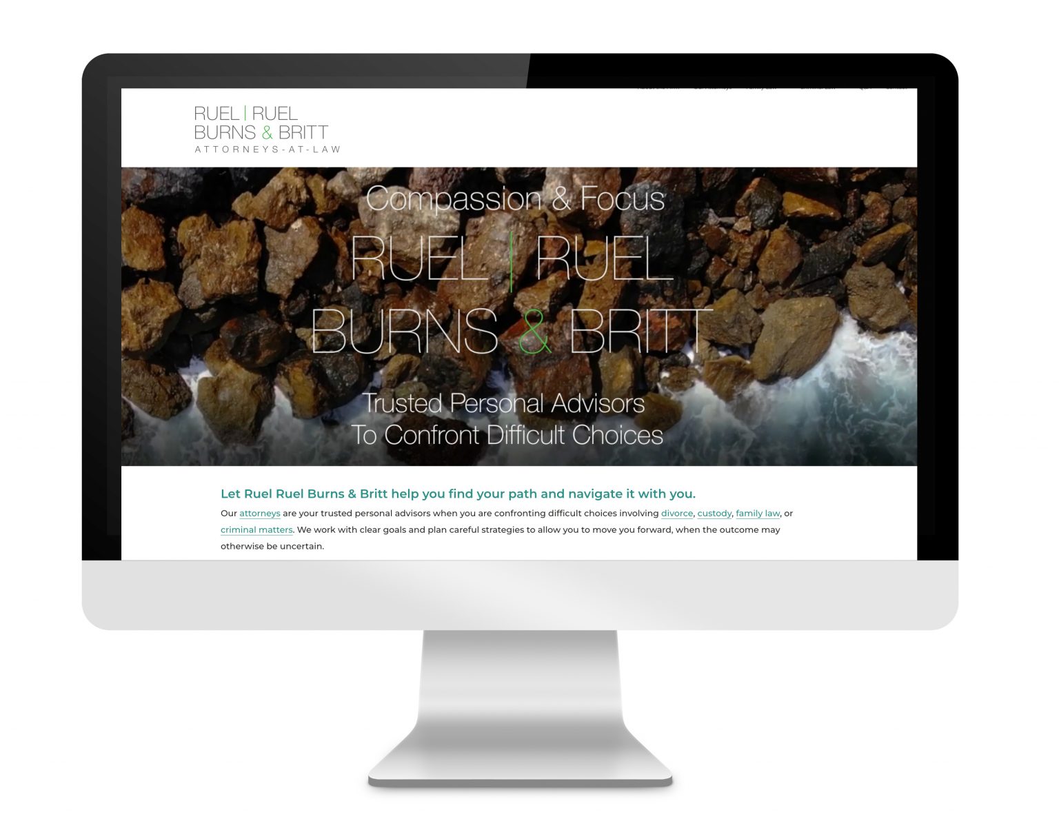Ruel Ruel Burns Britt & Feldman website designed by DLS Design