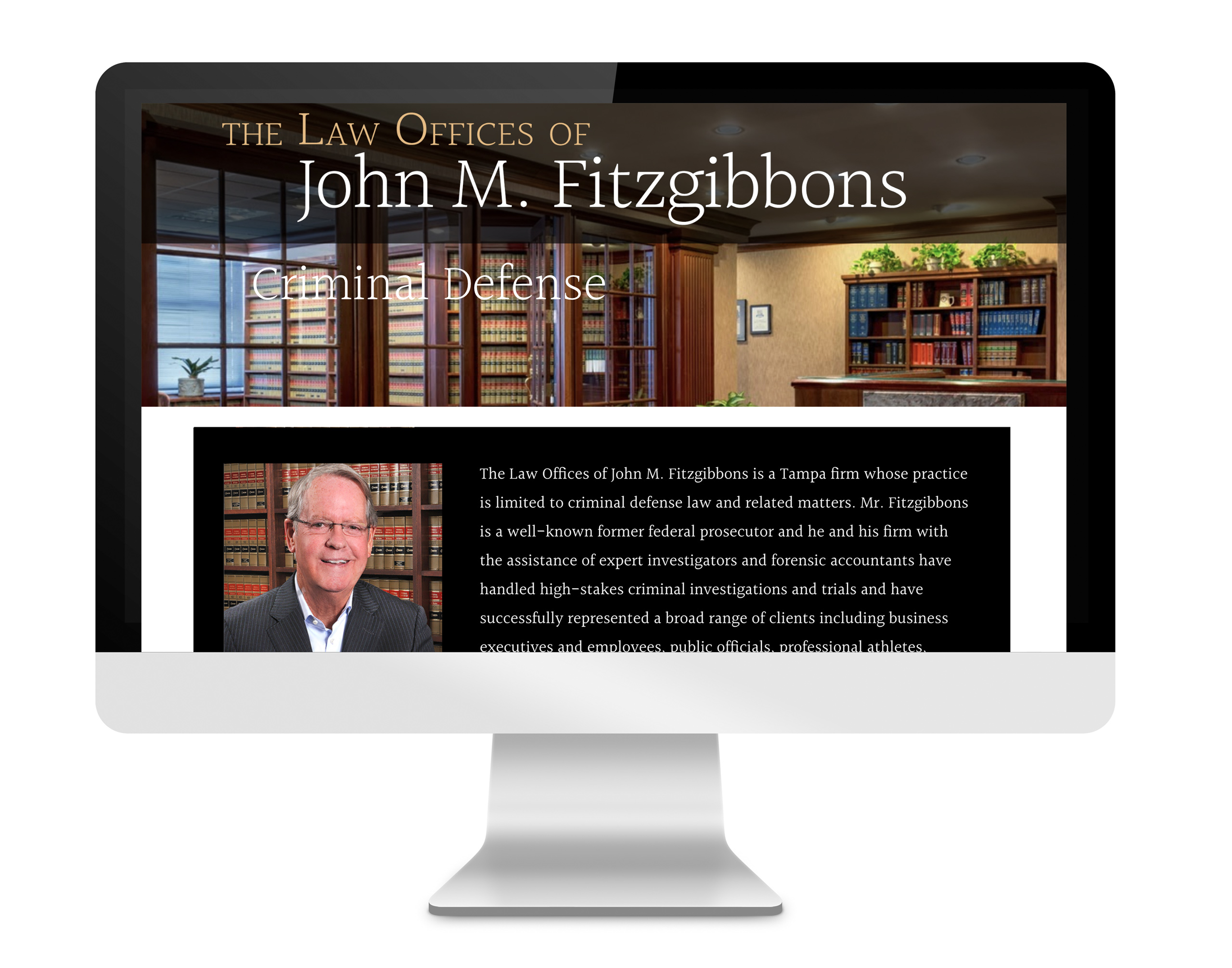 Law Offices of John M. Fitzgibbons website, designed by DLS Design
