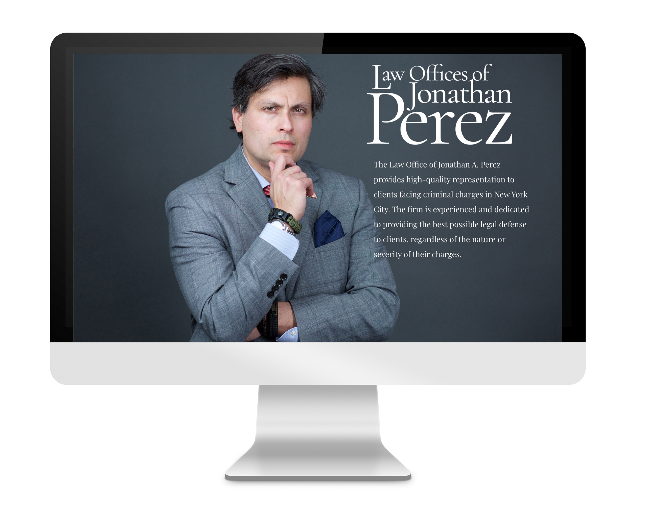 Law Offices of Jonathan Perez website, designed by DLS Design