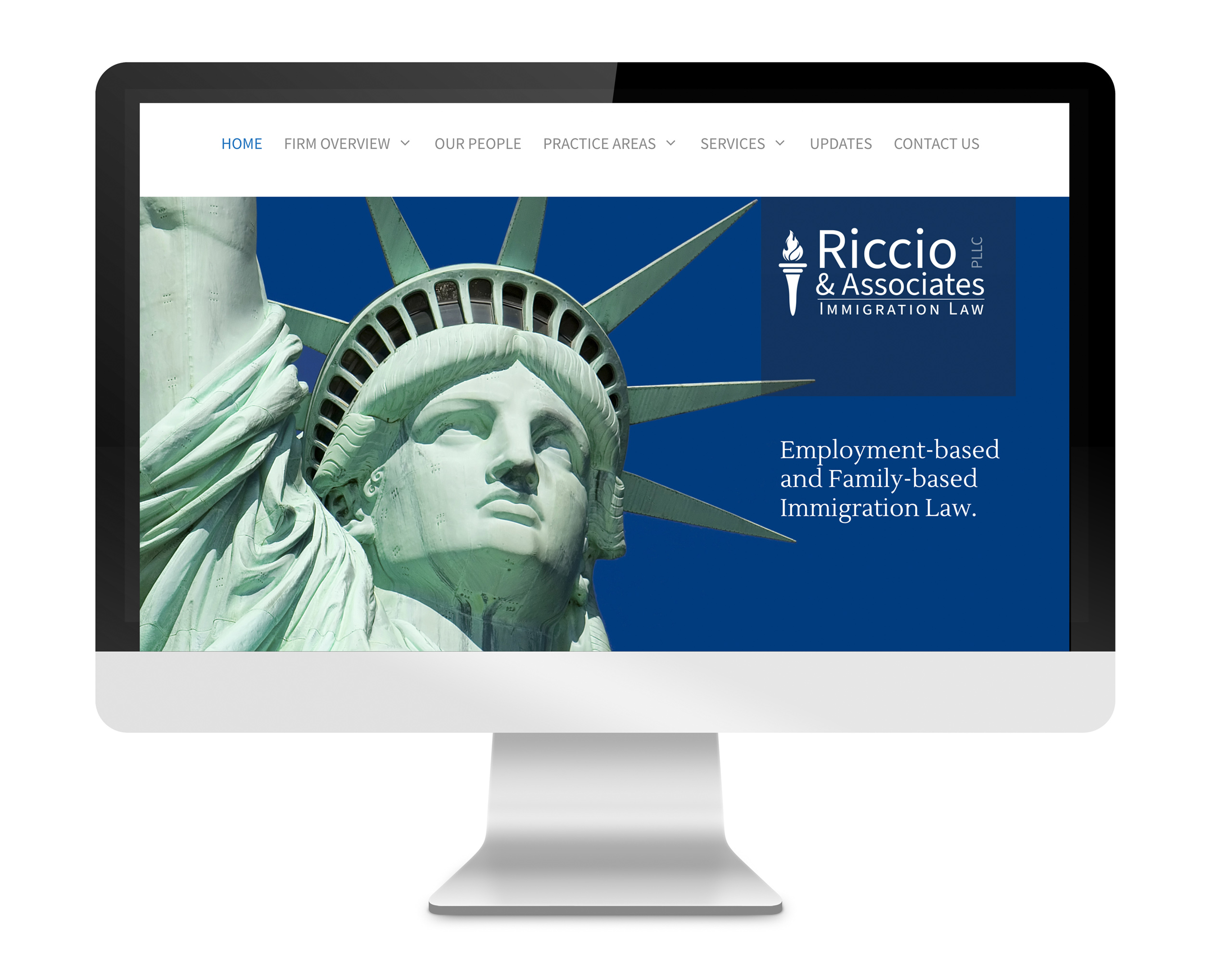 Riccio & Associates Immigration Law website, designed by DLS Design