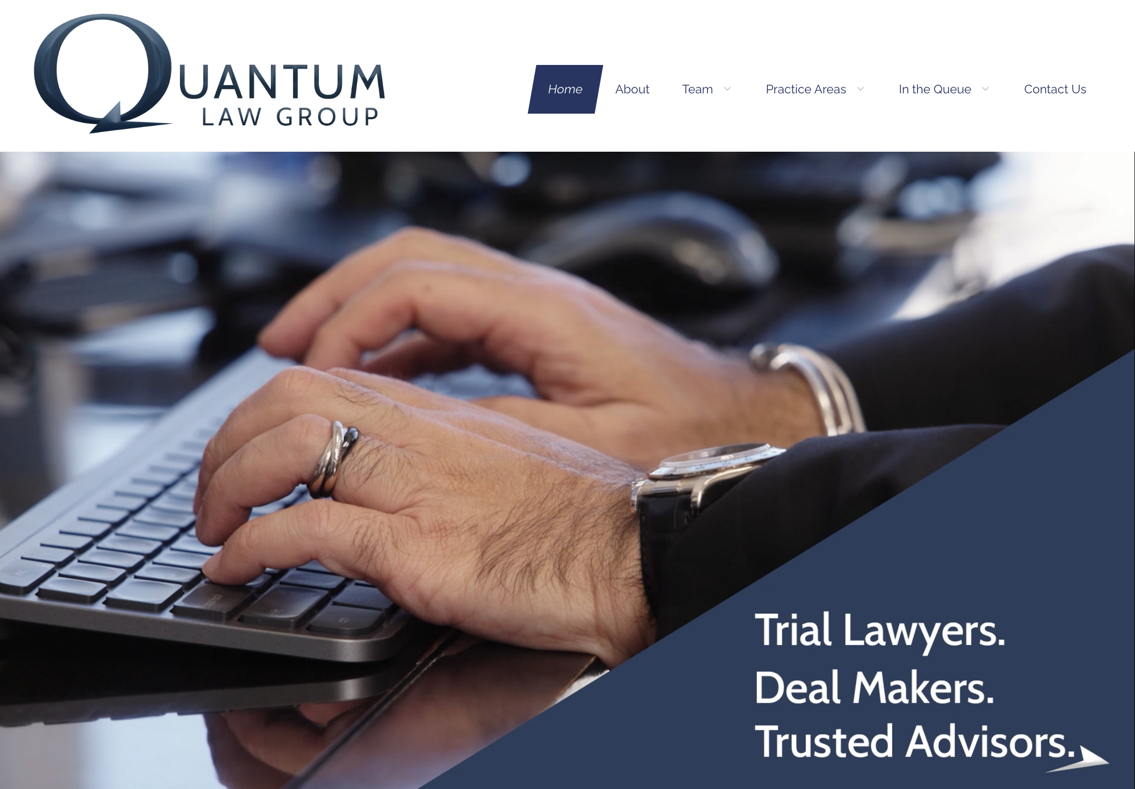 Quantum Law Group homepage designed by DLS Design